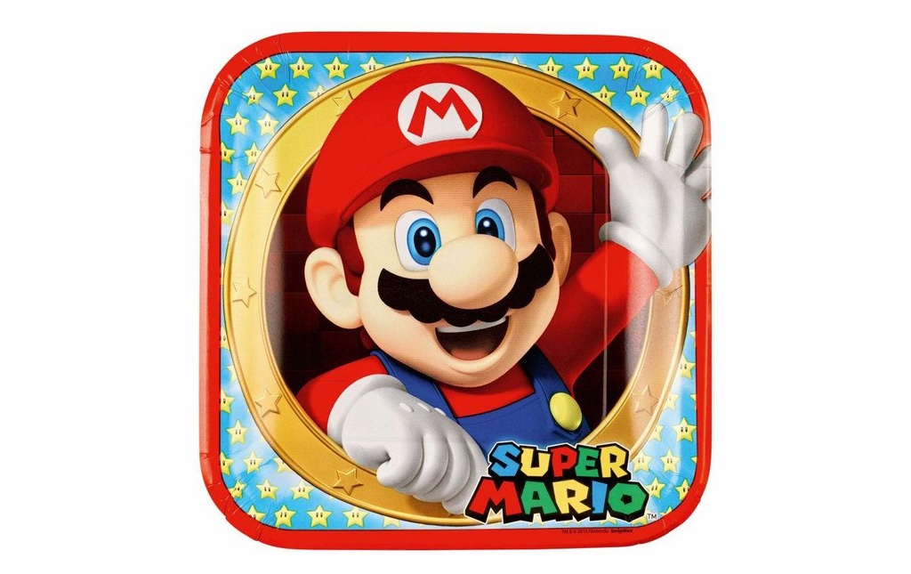 Amscan Assiettes jetables Super Mario 8 pièces