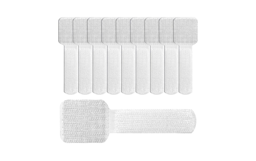 Label-the-cable Supports de câble auto-agrippant WALL STRAPS 3 x 9 cm Blanc, 10 pièces