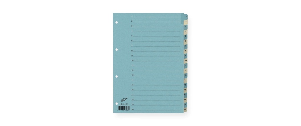 Büroline Registre A4, 1 rangée, 20 onglets Bleu/Beige