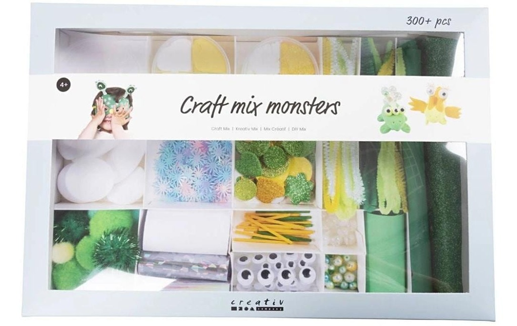 Creativ Company Kits de bricolage Mix créatif Monstres Vert/Jaune