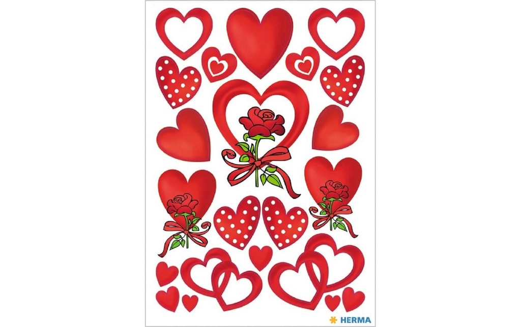 HERMA Sticker Decor coeurs et roses (3 pces)