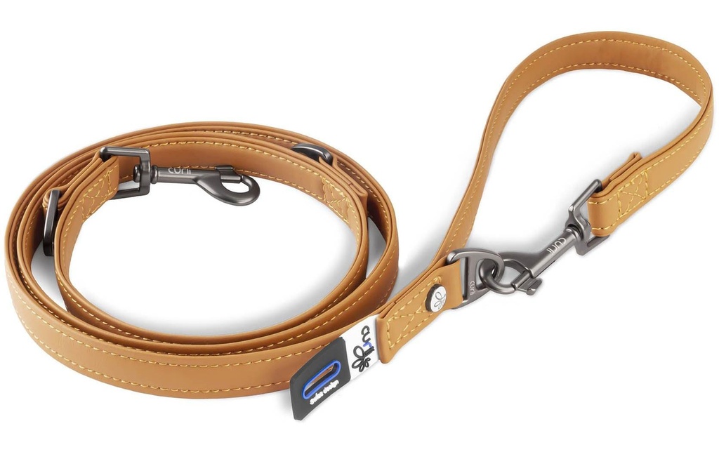 curli Laisse de chien en cuir de pomme, M, 1.6 m, brun