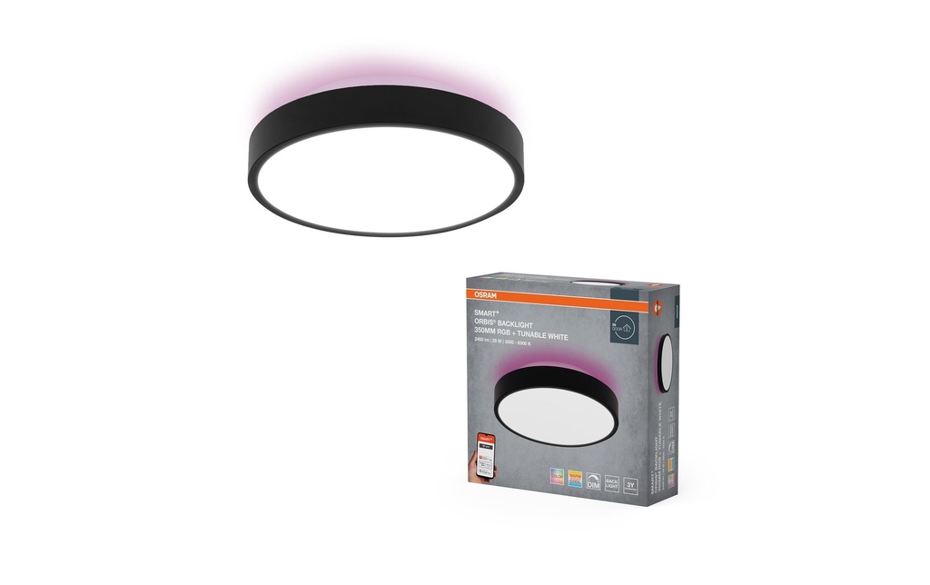 OSRAM Plafonnier Smart+ Orbis Ceiling Black 350 mm, RGBW
