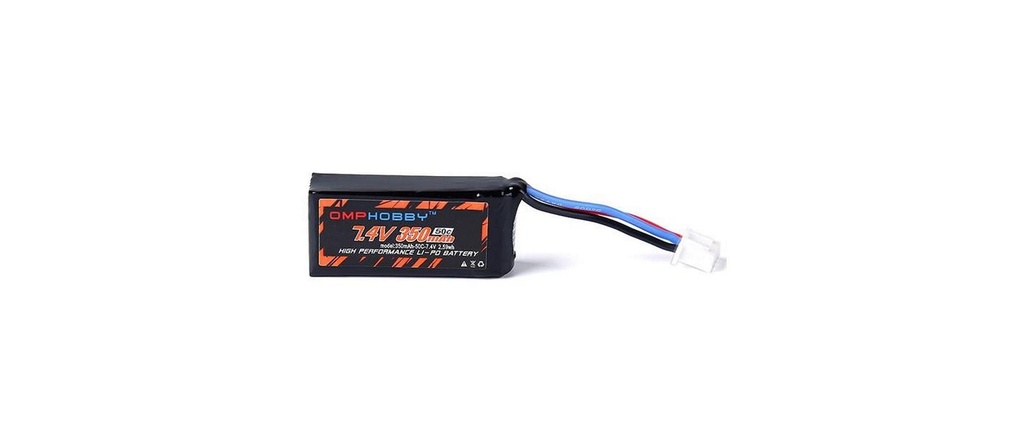 OMPHobby Batterie RC LiPo 350 mAh 7.4 V 50C OMP M1 Evo