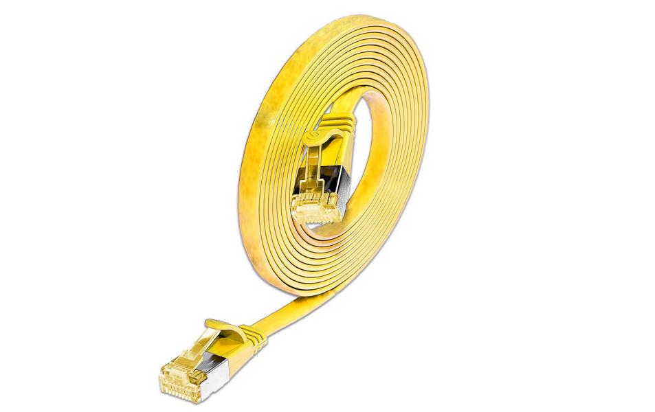 SLIM Câble patch slim  Cat 6A, U/FTP, 0.5 m, Jaune
