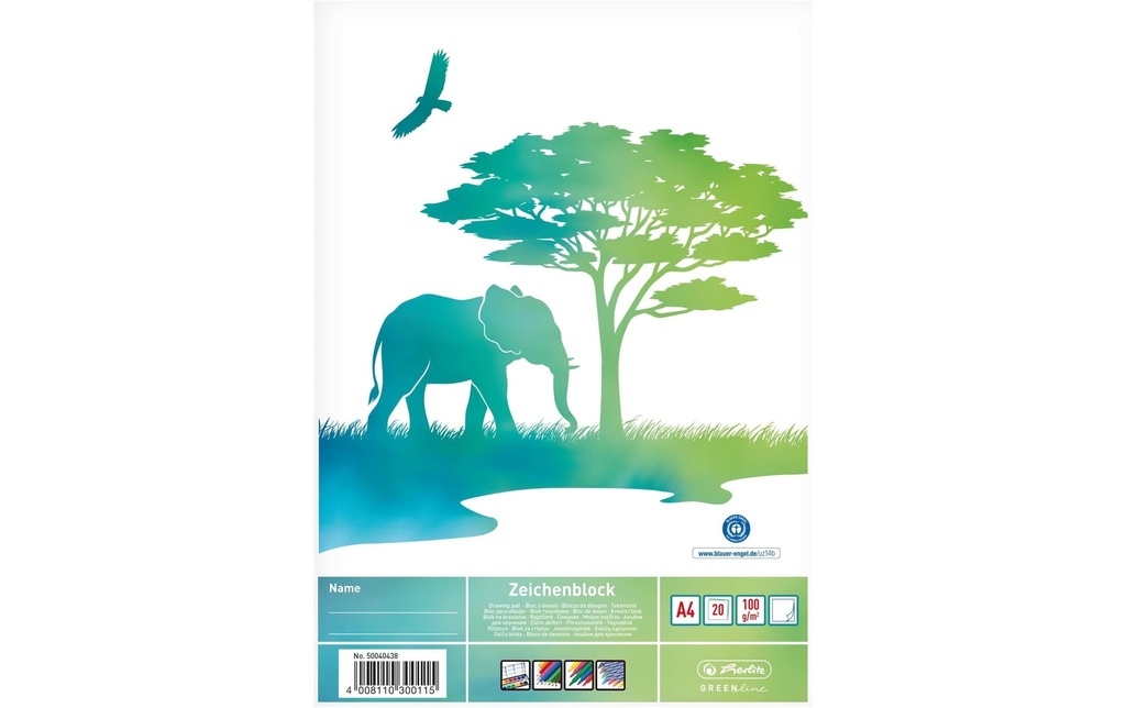 Herlitz Carnet de dessin Greenline A4, 20 feuilles