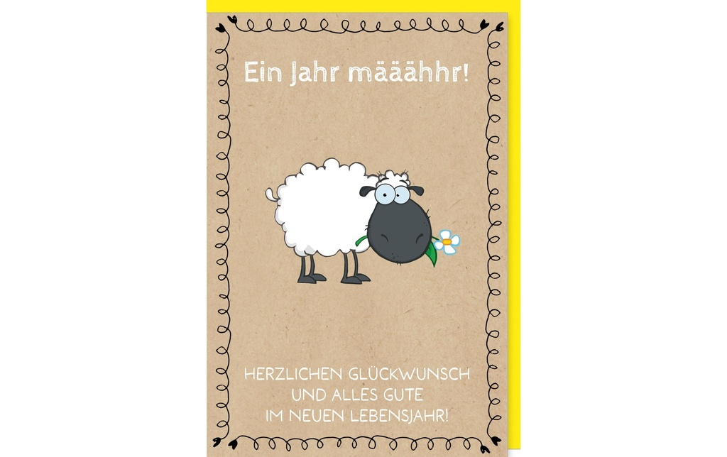 Braun + Company Carte de félicitations Mouton 11.5 x 17 cm