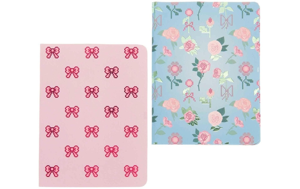 Rico Design Carnet de notes La Vie en Rose 2 x A6, Pois, Bleu/Rose