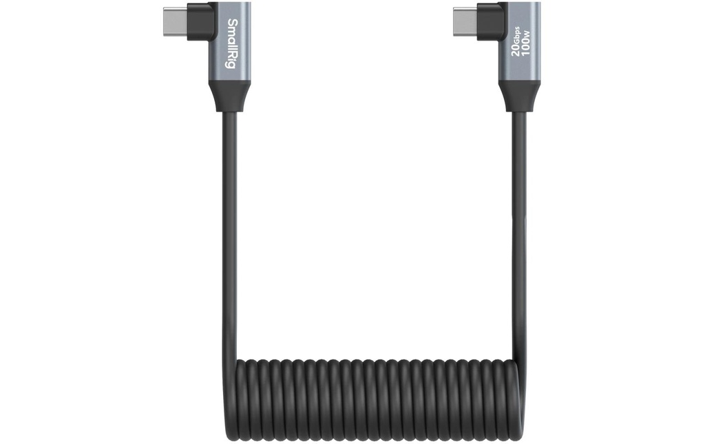 Smallrig Câble USB-C Coiled Data Cable Coudé sur coudé
