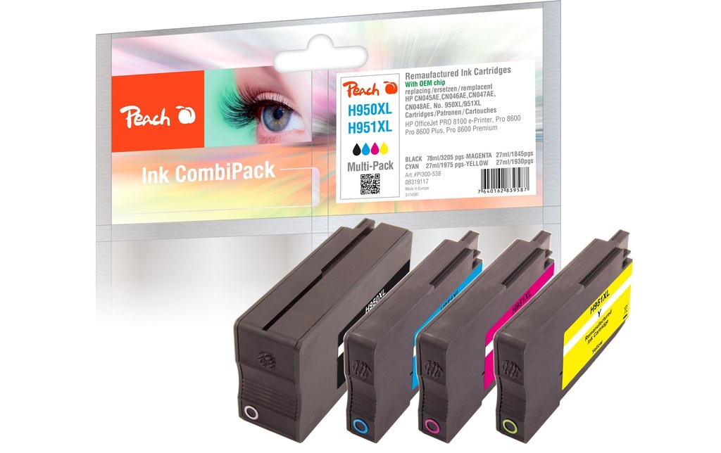 Peach Encre HP No. 950XL/951XL Multi-Pack BK, C, M, Y