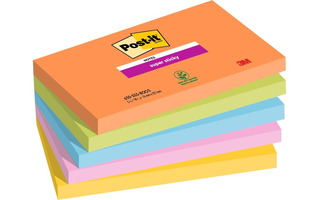 POST-IT Super Sticky Notes 655 BOOST (5 pces)