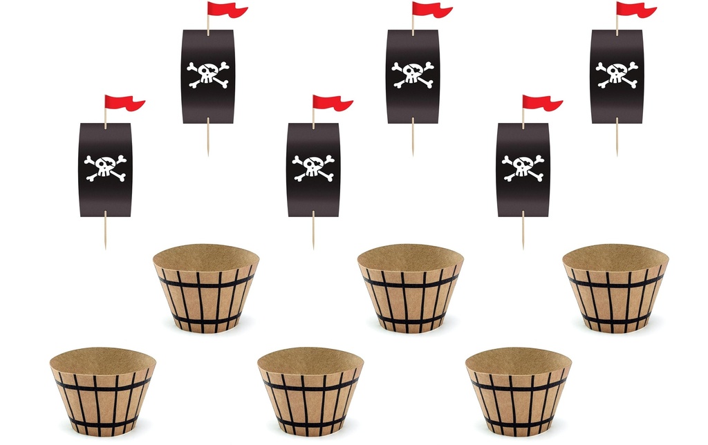 Partydeco Set de cupcakes Pirates 1 Pièce/s