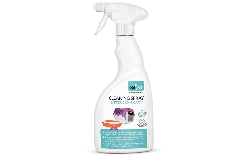 OptiPet Spray nettoyant Litière & Cage 500 ml