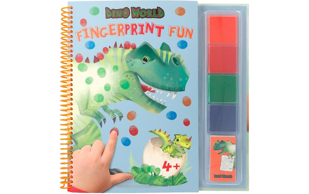 Depesche Kits de peinture Dino World 25 pages, 4 couleurs de tampon