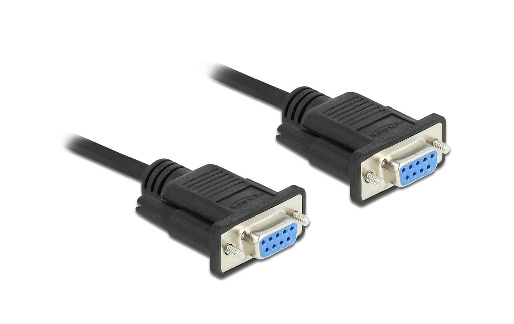 Delock Câble de raccordement null modem RS-232 D-Sub 9 f-f 1 m