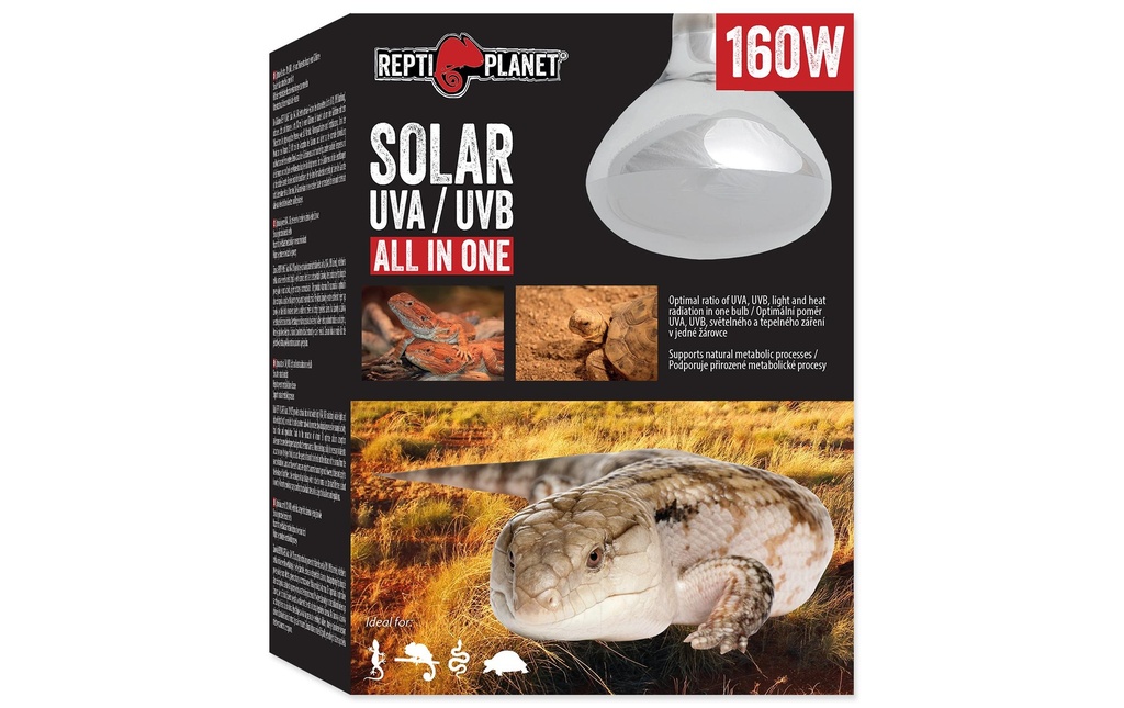 Repti Planet Lampe pour terrarium Lumière solaire avec UVA & UVB 160 W