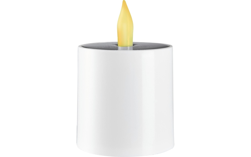 Star Trading Bougie LED Solar Saul, Ø 7.3 x 11 cm, blanc