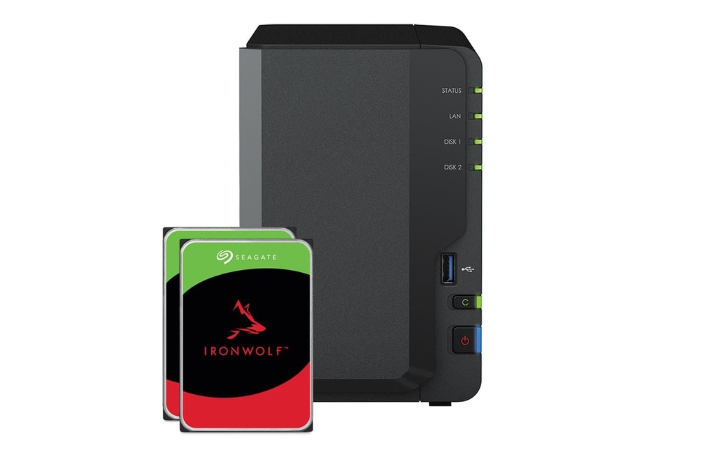 Synology NAS DiskStation DS223, 2-bay Seagate Ironwolf 12 TB