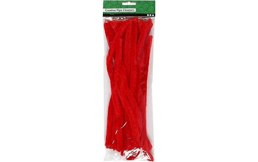 Creativ Company Fil-chenille 15 mm, 15 pièces, Rouge