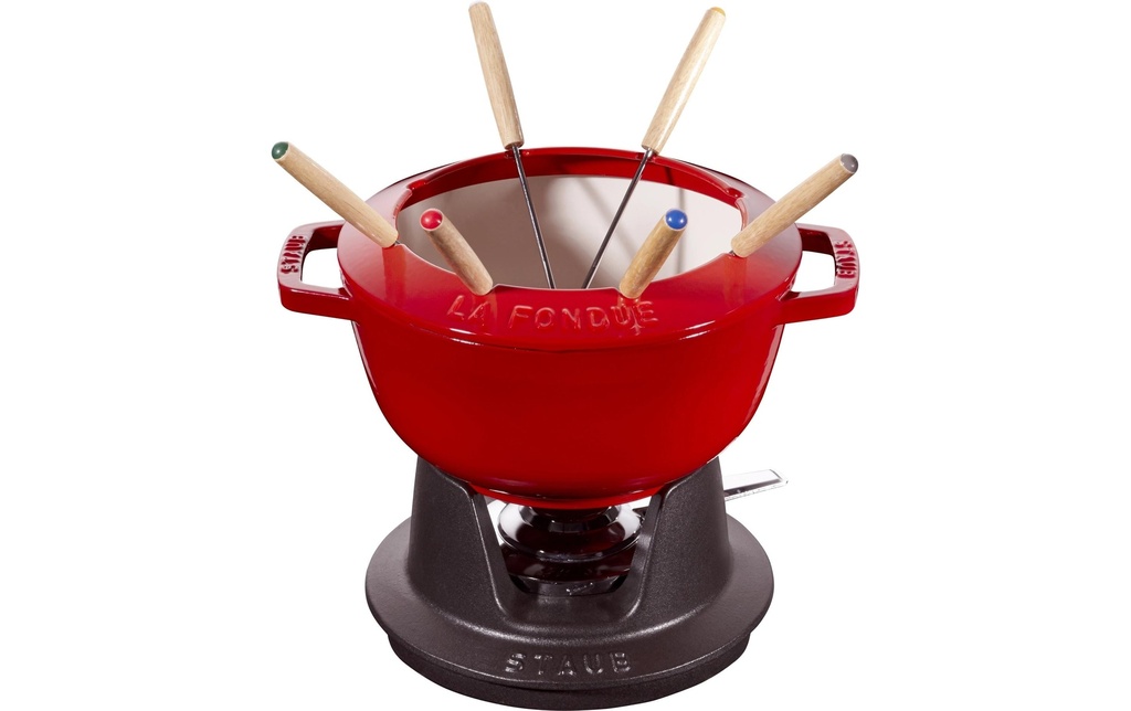 Staub Service à fondue au chocolat avec 2 poignées 5 Pièce/s, Rouge cerise