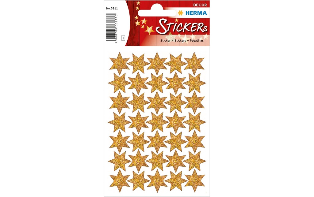 HERMA N'Sticker Dec.étoi.or pailett. (35 pces)