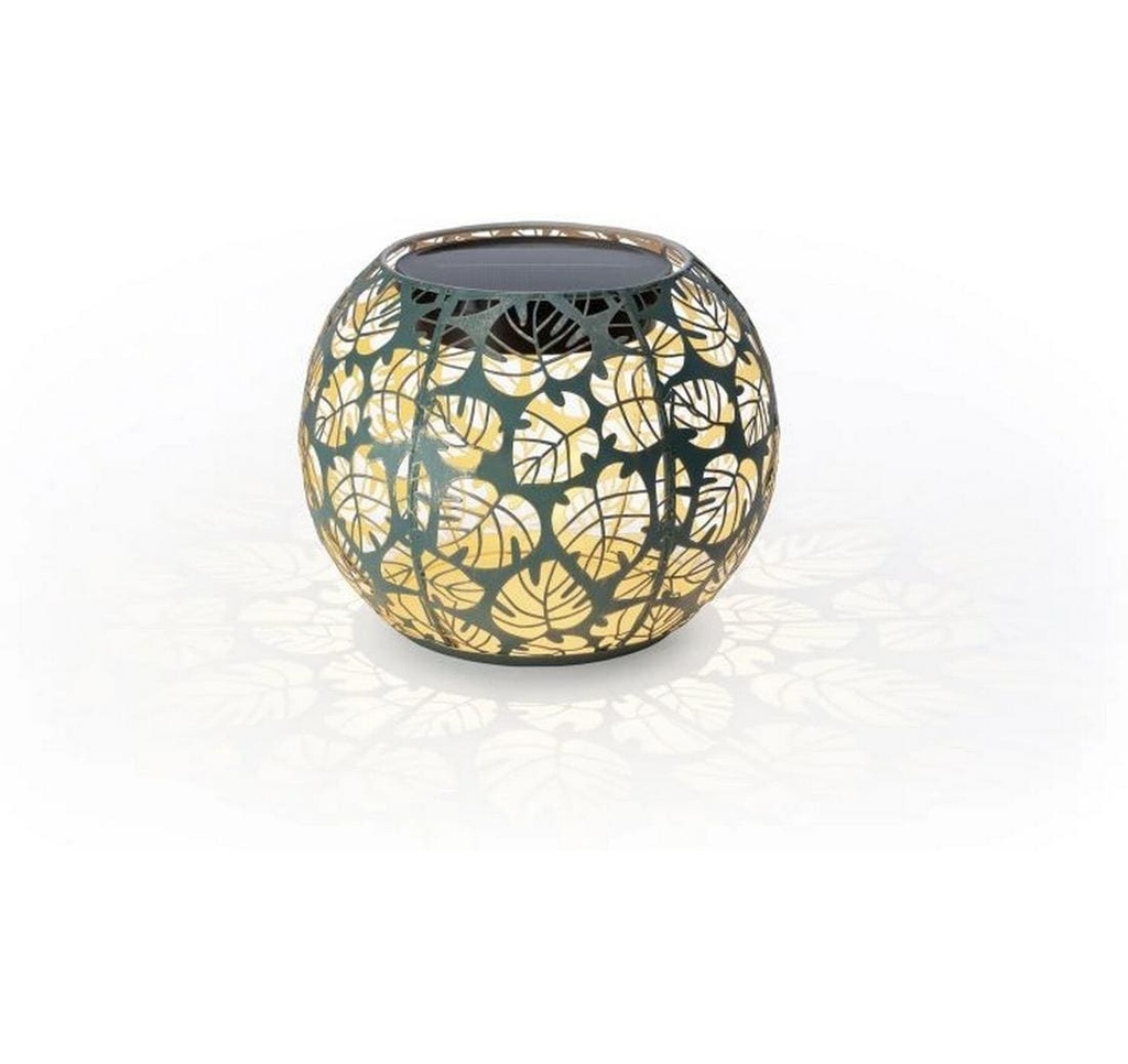 STT Photophore Solar Antic Globe Monstera Vert foncé