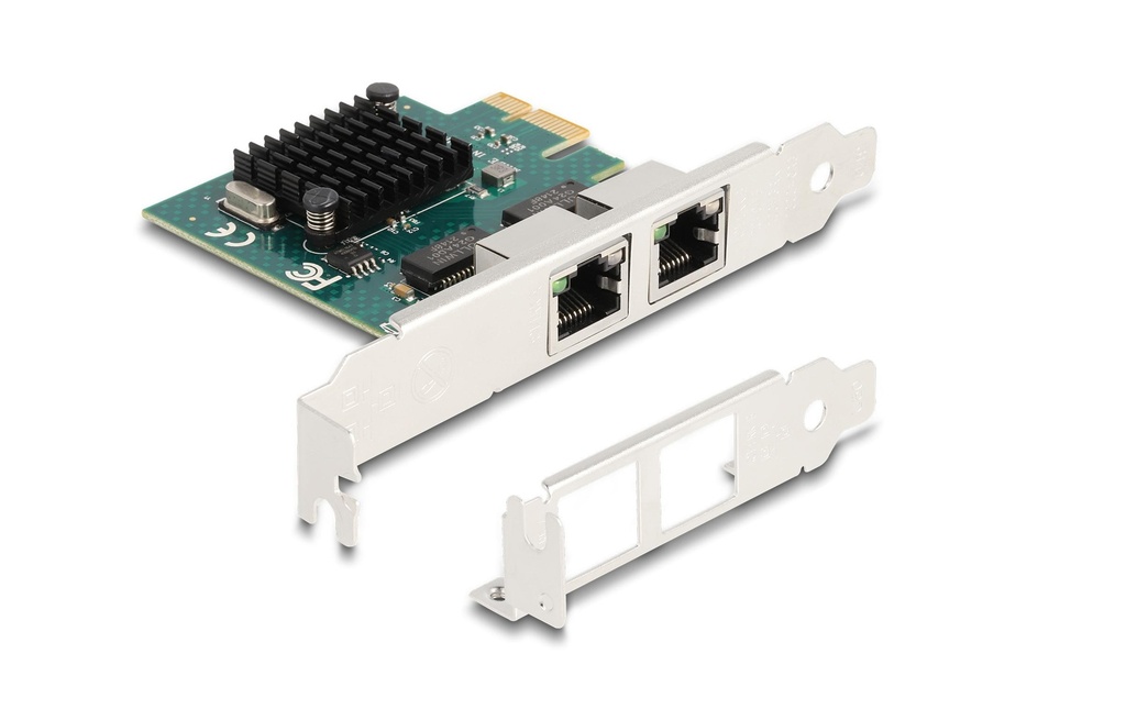 Delock Carte réseau 2x RJ45 Gigabit, PCI-Express x1