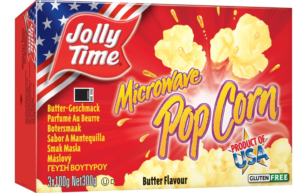 Jolly Time Arôme de beurre Pop Corn pour micro-ondes 3 x 100 g