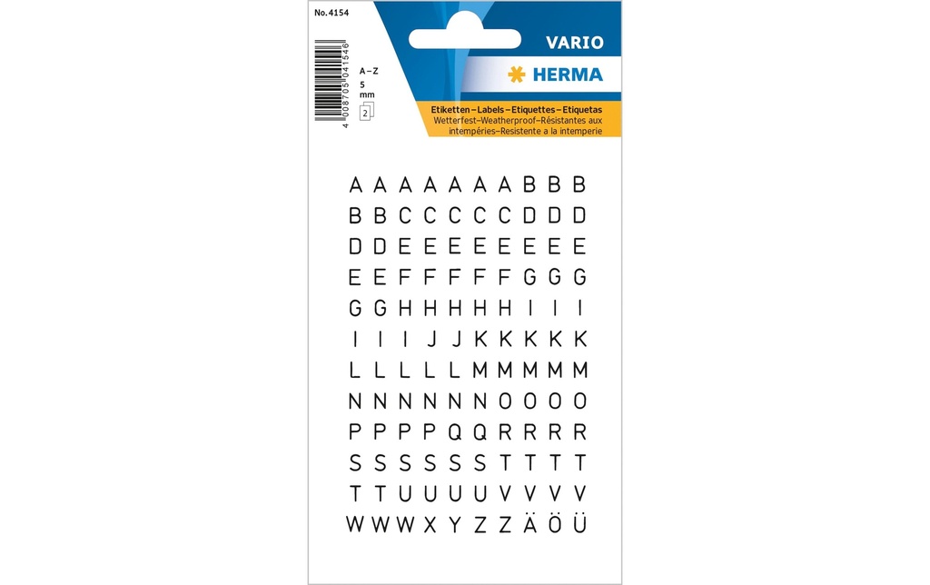 HERMA Lettres adhés.Vario A-Z 5mm (2 pces)