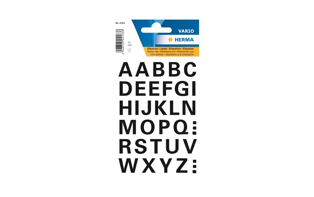 HERMA Lettres adhési.Vario A-Z 15mm (36 pces)