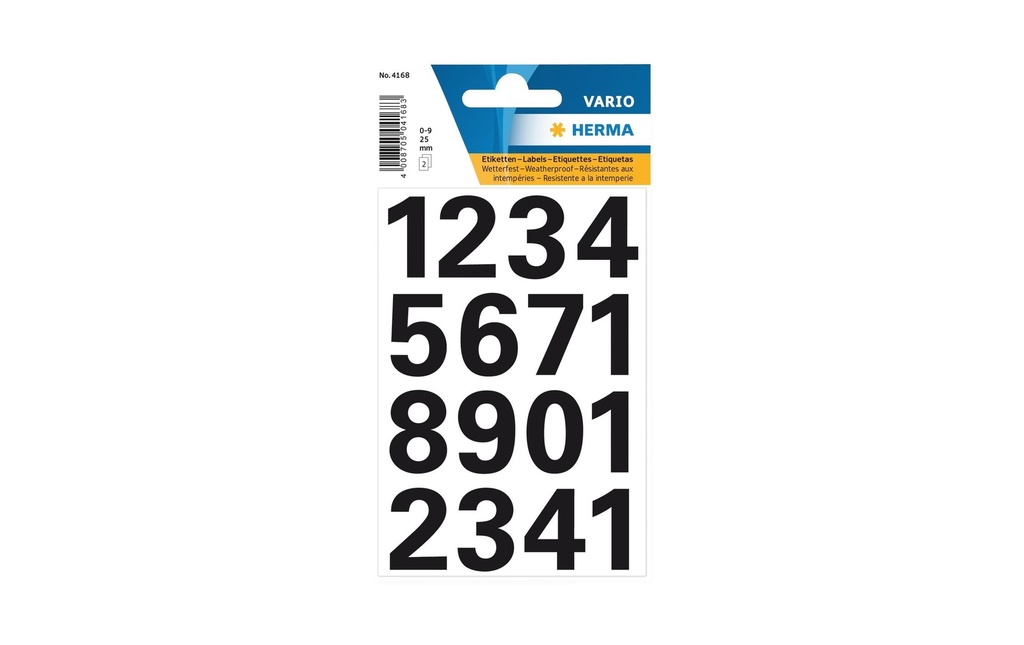 HERMA Chiffres adhés.Vario 0-9 25mm (32 pces)