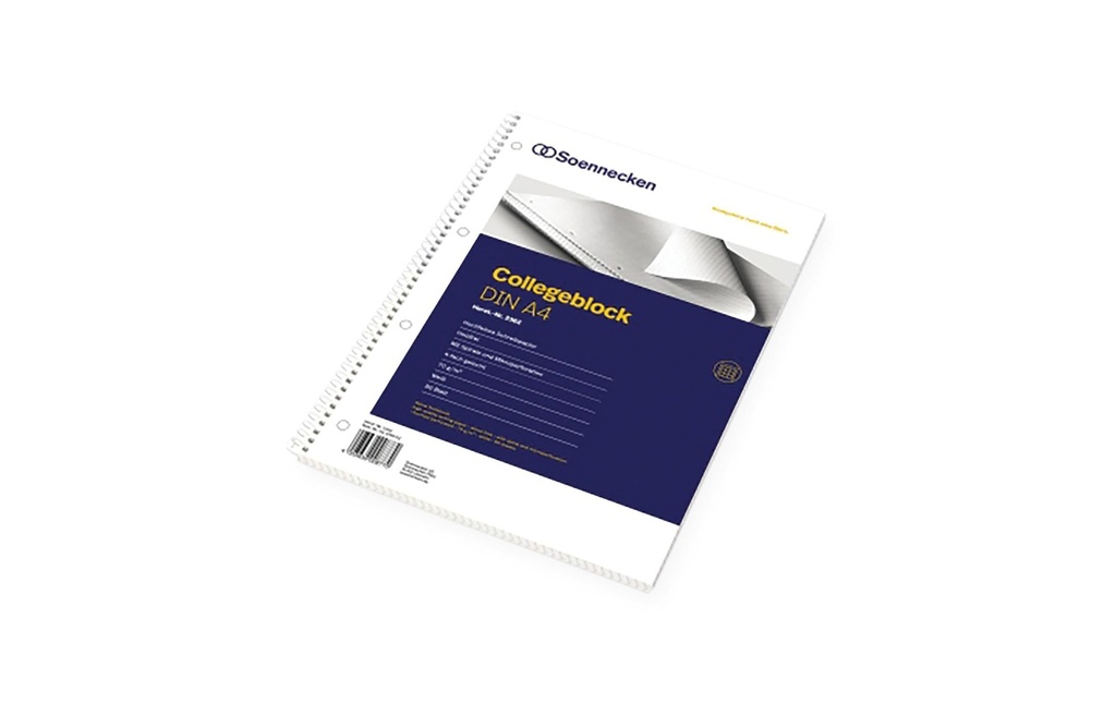 Soennecken Carnet de notes Bloc collégial A4, quadrillé, 80 feuilles