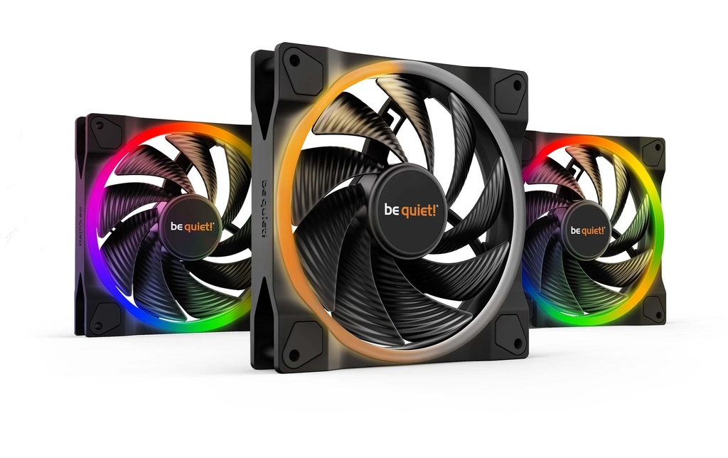 be quiet! Ventilateur PC Light Wings high-speed 140 mm paquet de 3