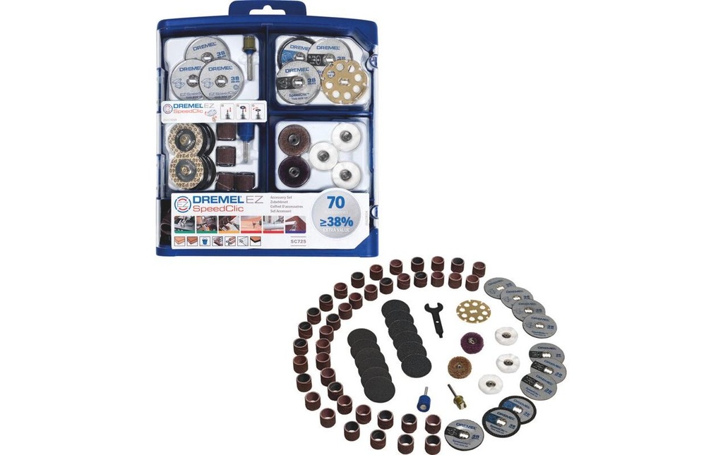 Dremel Jeux d’accessoires 725 EZ SpeedClic 70 pièces