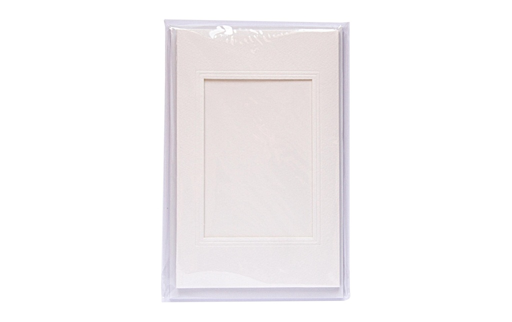 Folia Carte passe-partout 220g/m2  perle carrée blanc