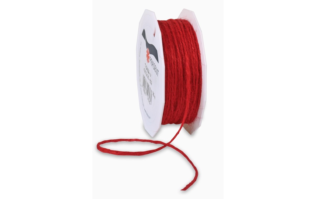 Pattberg Ruban de jute 2 mm x 25 m, Rouge