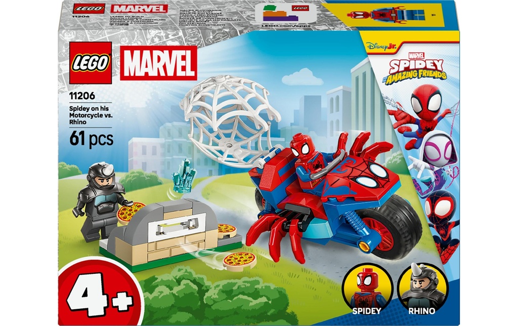 LEGO® Marvel Spidey sur sa moto contre Rhino 11206