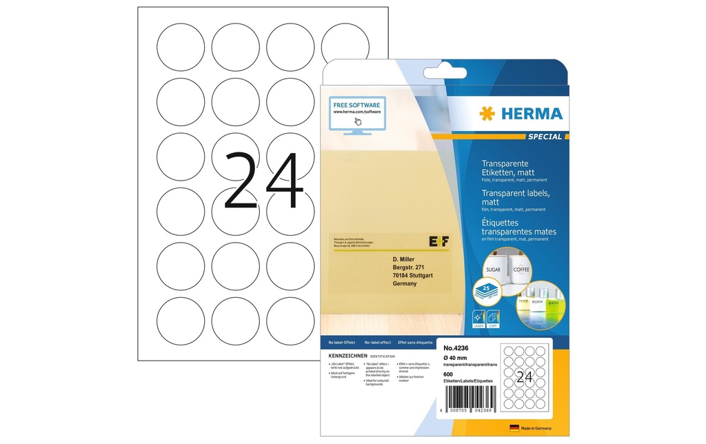 HERMA Etiquettes Special perm.Ø40 (25 pces)