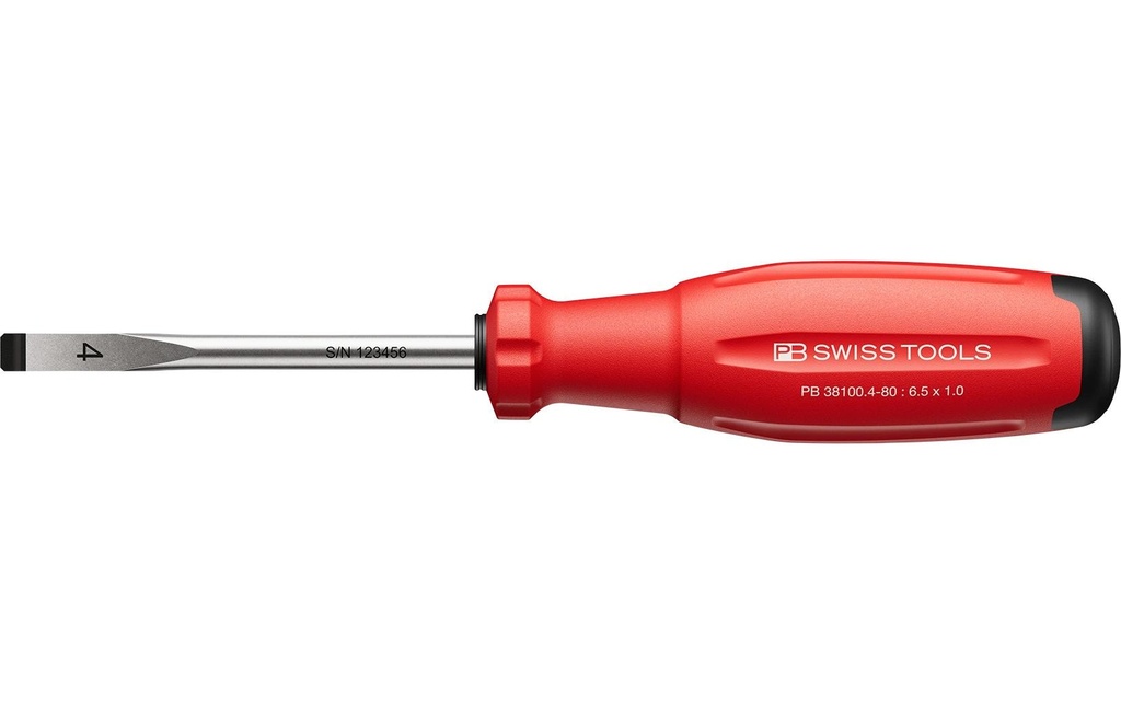 PB Swiss Tools Tournevis PB 38100.4-80 fente rouge