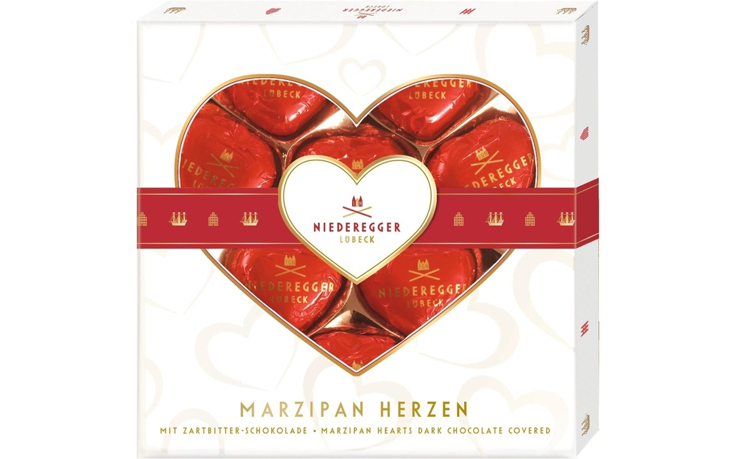 Niederegger Pralines au chocolat Cœurs en massepain 125 g