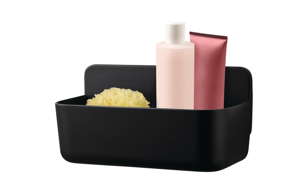 tesa Corbeille de douche Lavaa M, Noir