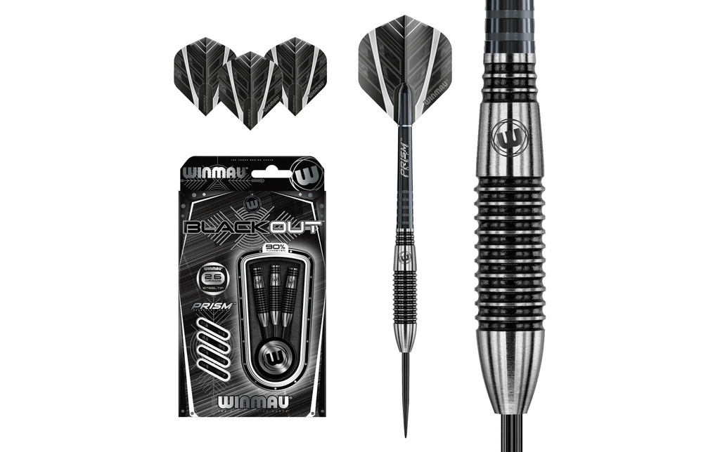 Winmau Fléchettes Steeldart Blackout 3 pièces