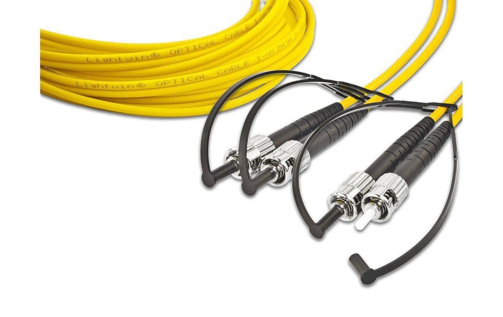 Lightwin Câble patch à fibre optique Singlemode ST – ST, OS2, Duplex, 2 m