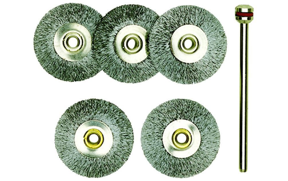 Proxxon Brosse à polir 22 mm Acier, en forme de roue, 5 pièces
