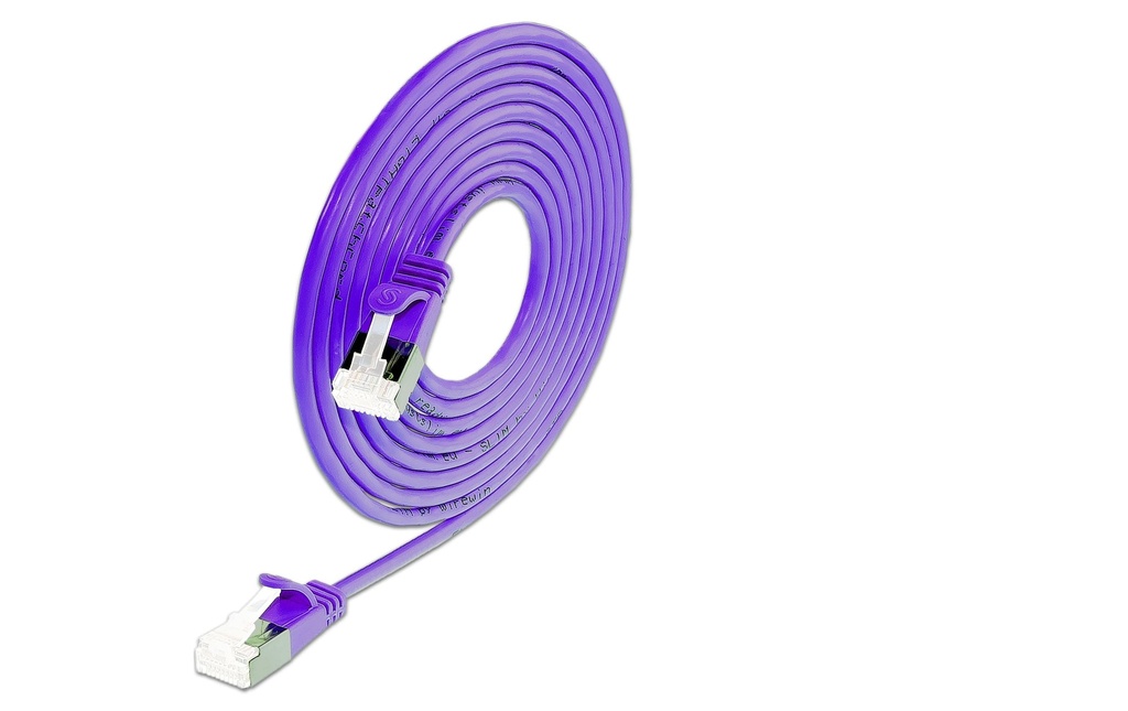 SLIM Câble patch slim RJ-45 - RJ-45, Cat 6A, U/FTP, 0.25 m, Violet