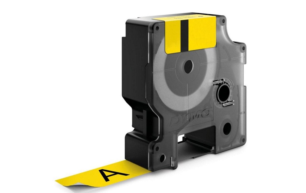 DYMO Ruban d'étiquetage Rhino Noir sur Jaune