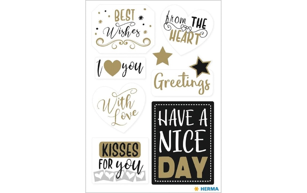 Herma Stickers Autocollant à motif Best Wishes, 2 feuilles