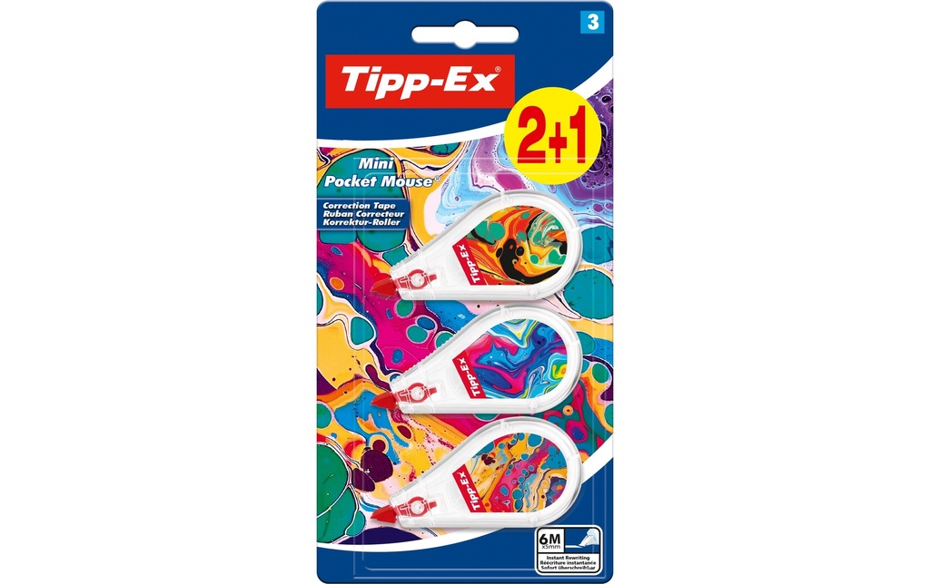 TIPP-EX Roul.correc.MiniPocketMouse (3 pces)