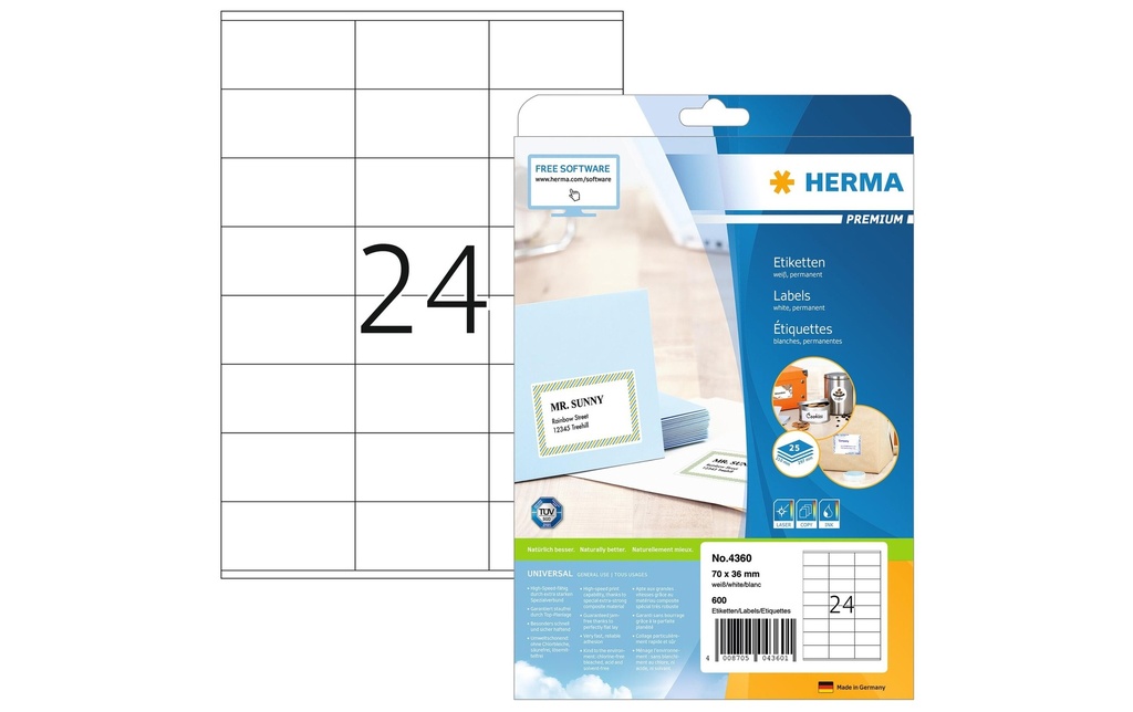 HERMA Etiquettes Premium 70x36 (25 pces)