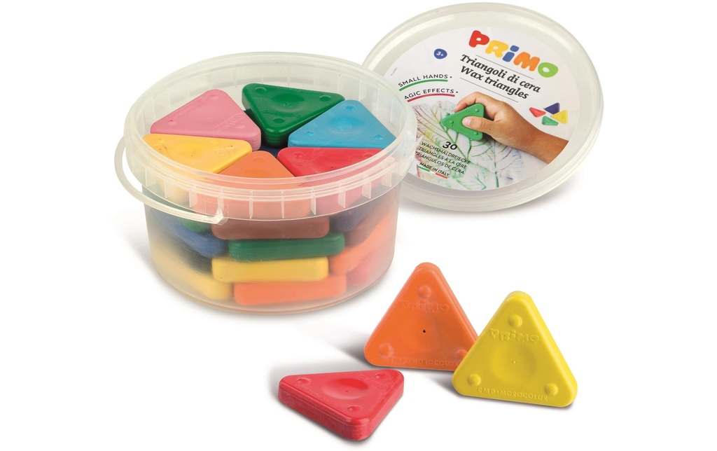 Primo Crayon gras de couleur Boîte scolaire Triangle 30 pièces